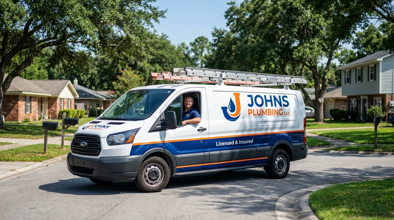 Johns Plumbing LLC service van in Port Charlotte, FL