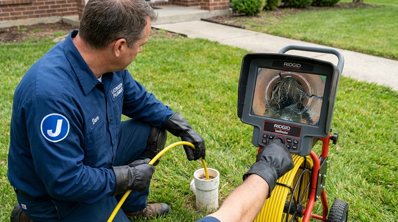 Sewer camera inspection being performed by Johns Plumbing LLC in Port Charlotte