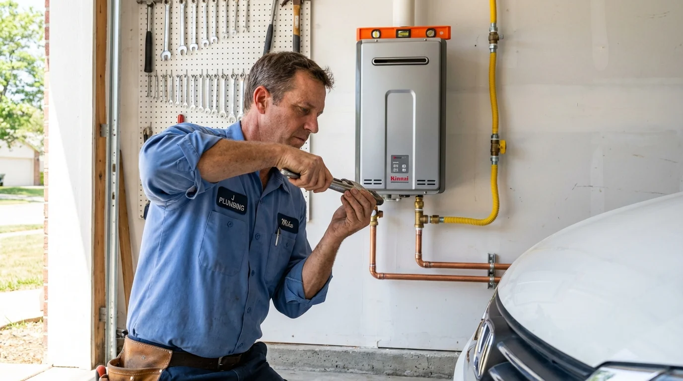 Tankless water heater installation by a Johns Plumbing LLC plumber in Port Charlotte